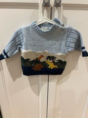 Baby togs 6-9m Light Blue Dino scene Sweater - Kids